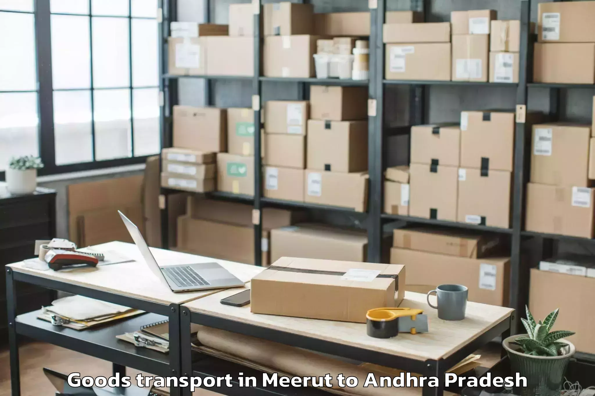 Book Meerut to Peddvaduguru Goods Transport